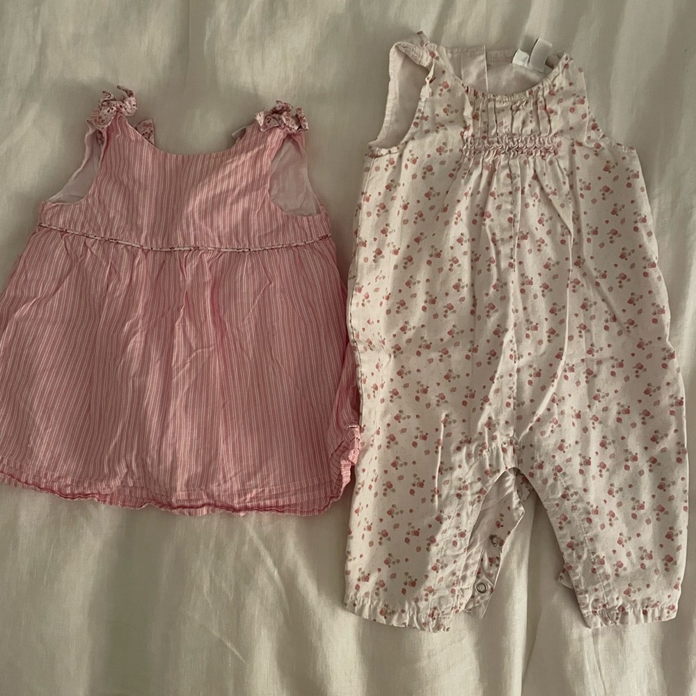 The Little White Company Smocked Romper and Dress (from London) 0-3 Months